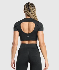 Adapt Monogram Seamless Ruched Crop Top