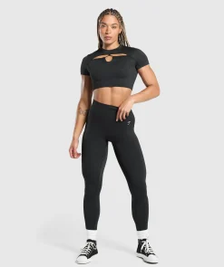 Adapt Monogram Seamless Ruched Crop Top