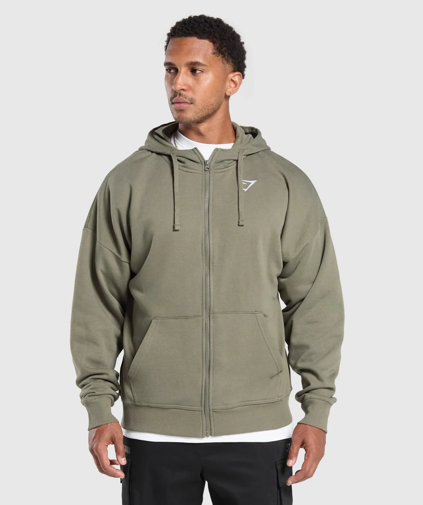 Crest Oversized Zip Up Hoodie