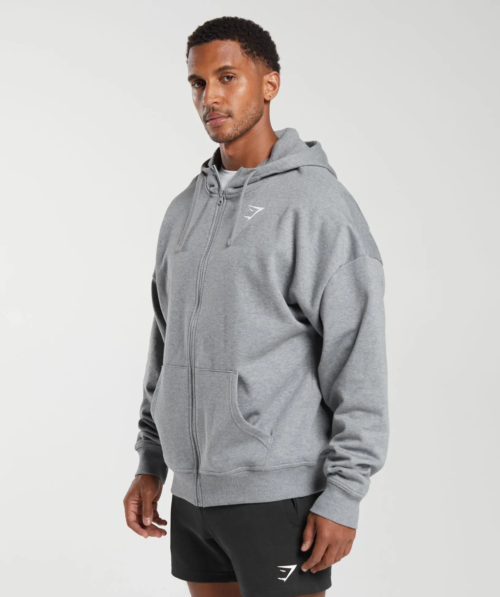 Crest Oversized Zip Up Hoodie