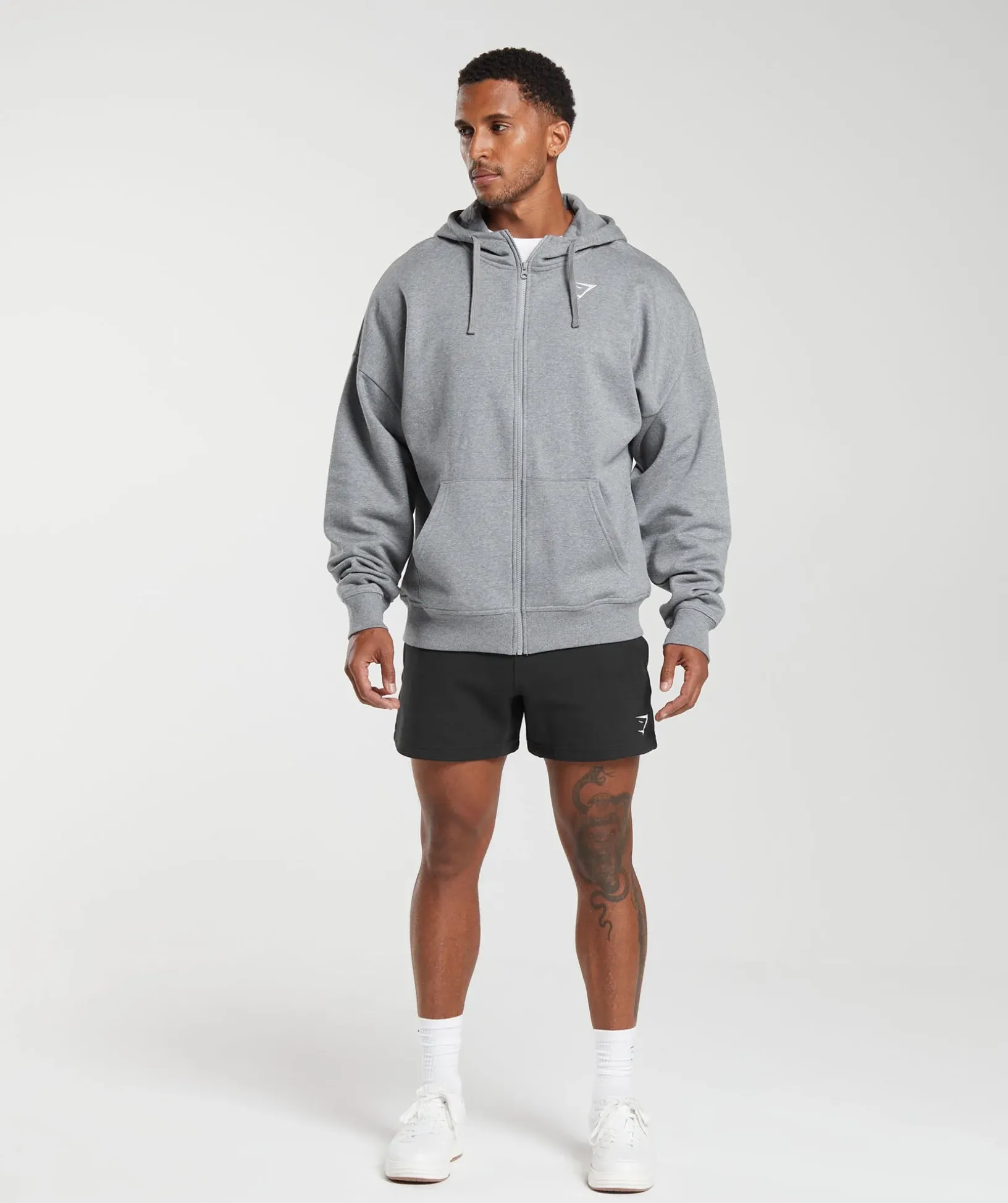 Crest Oversized Zip Up Hoodie
