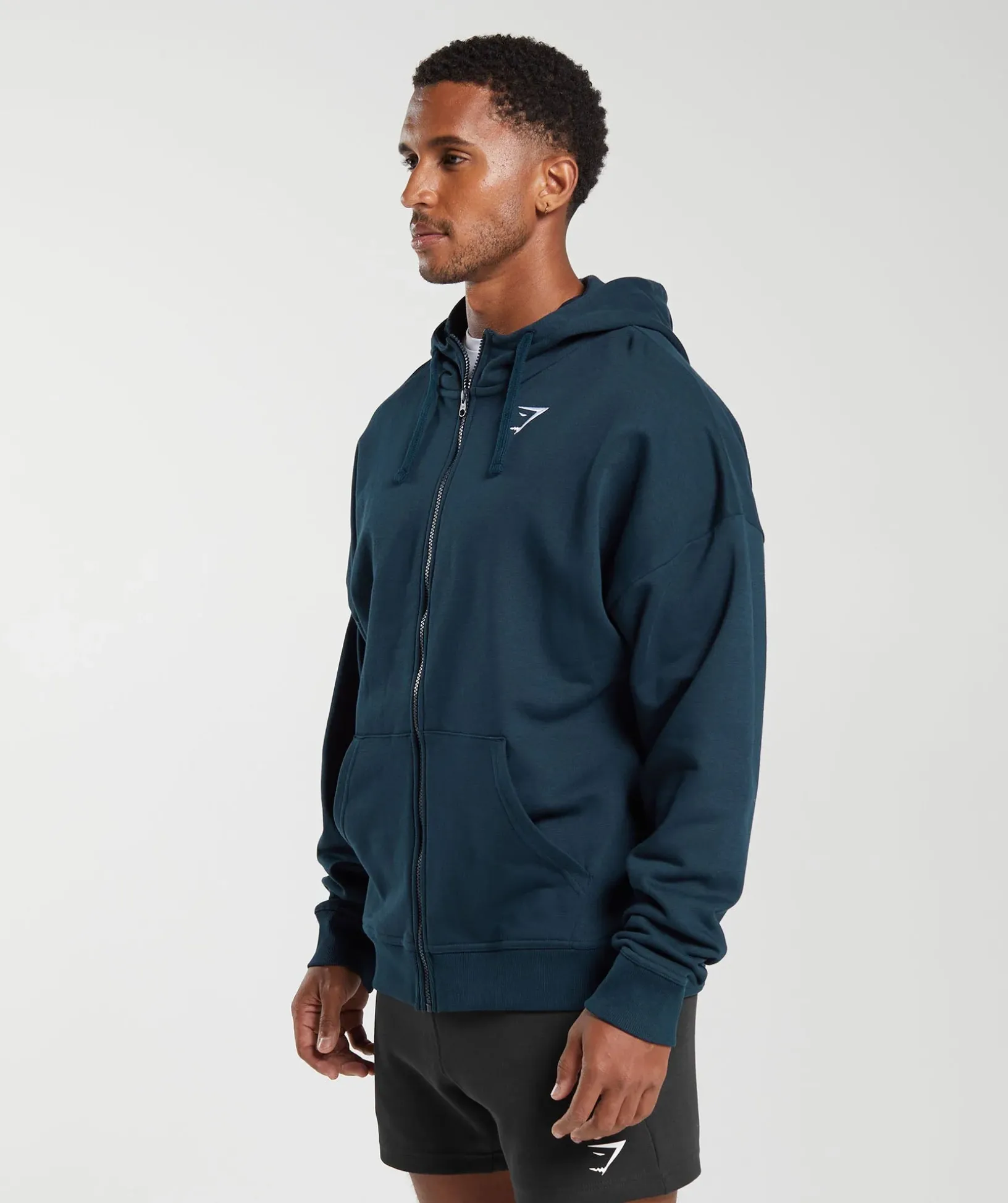 Crest Oversized Zip Up Hoodie
