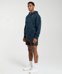 Crest Oversized Zip Up Hoodie