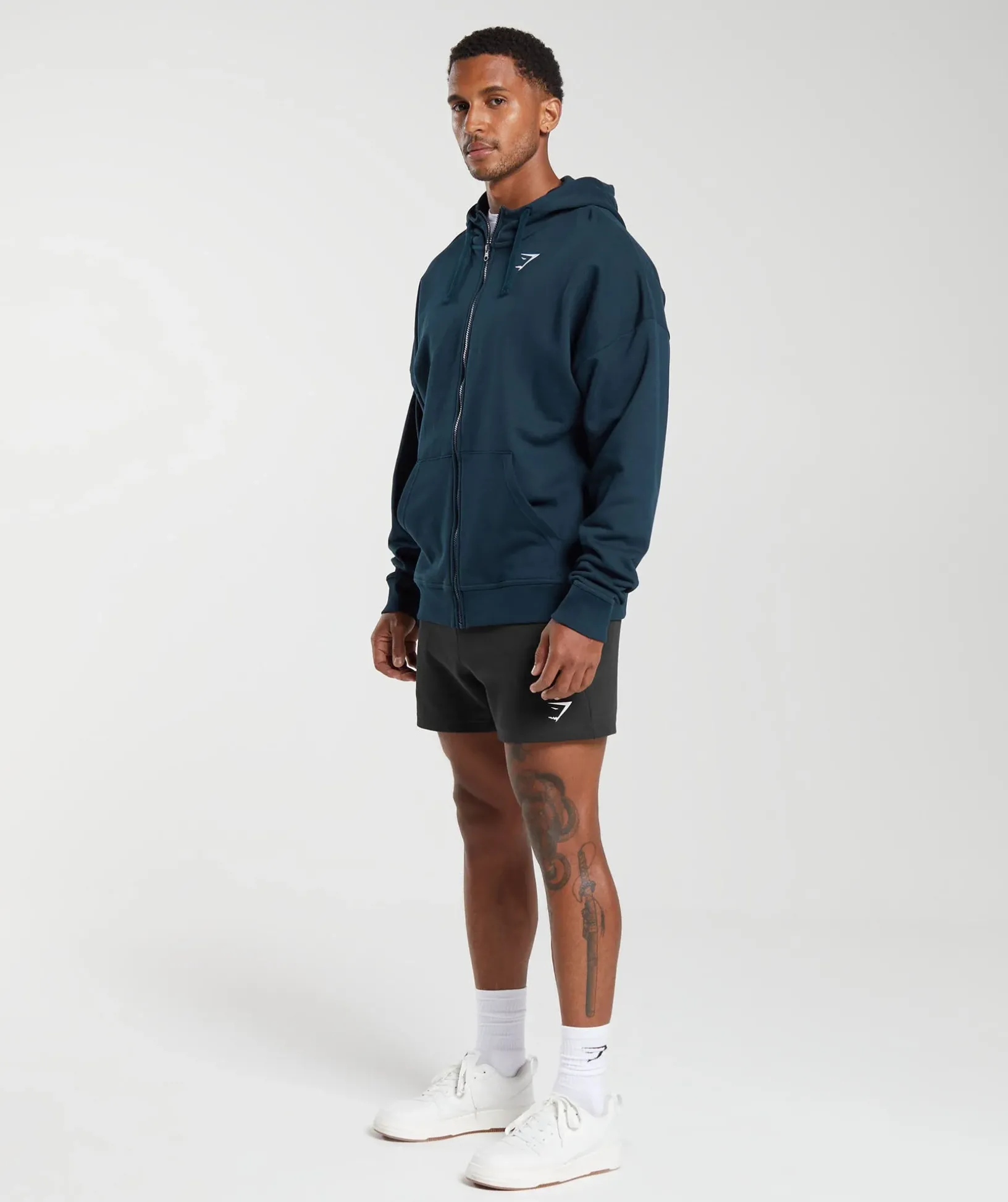 Crest Oversized Zip Up Hoodie