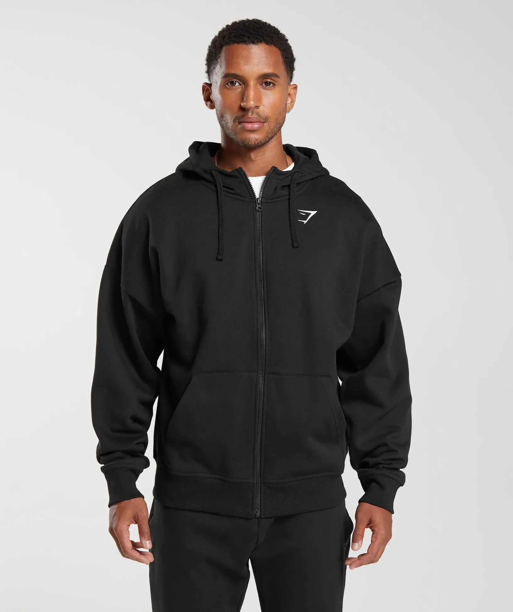 Crest Oversized Zip Up Hoodie