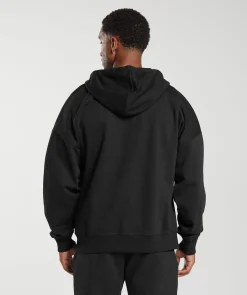 Crest Oversized Zip Up Hoodie