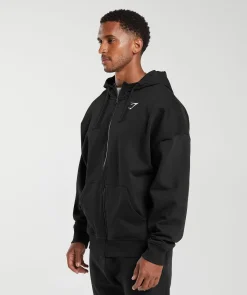 Crest Oversized Zip Up Hoodie