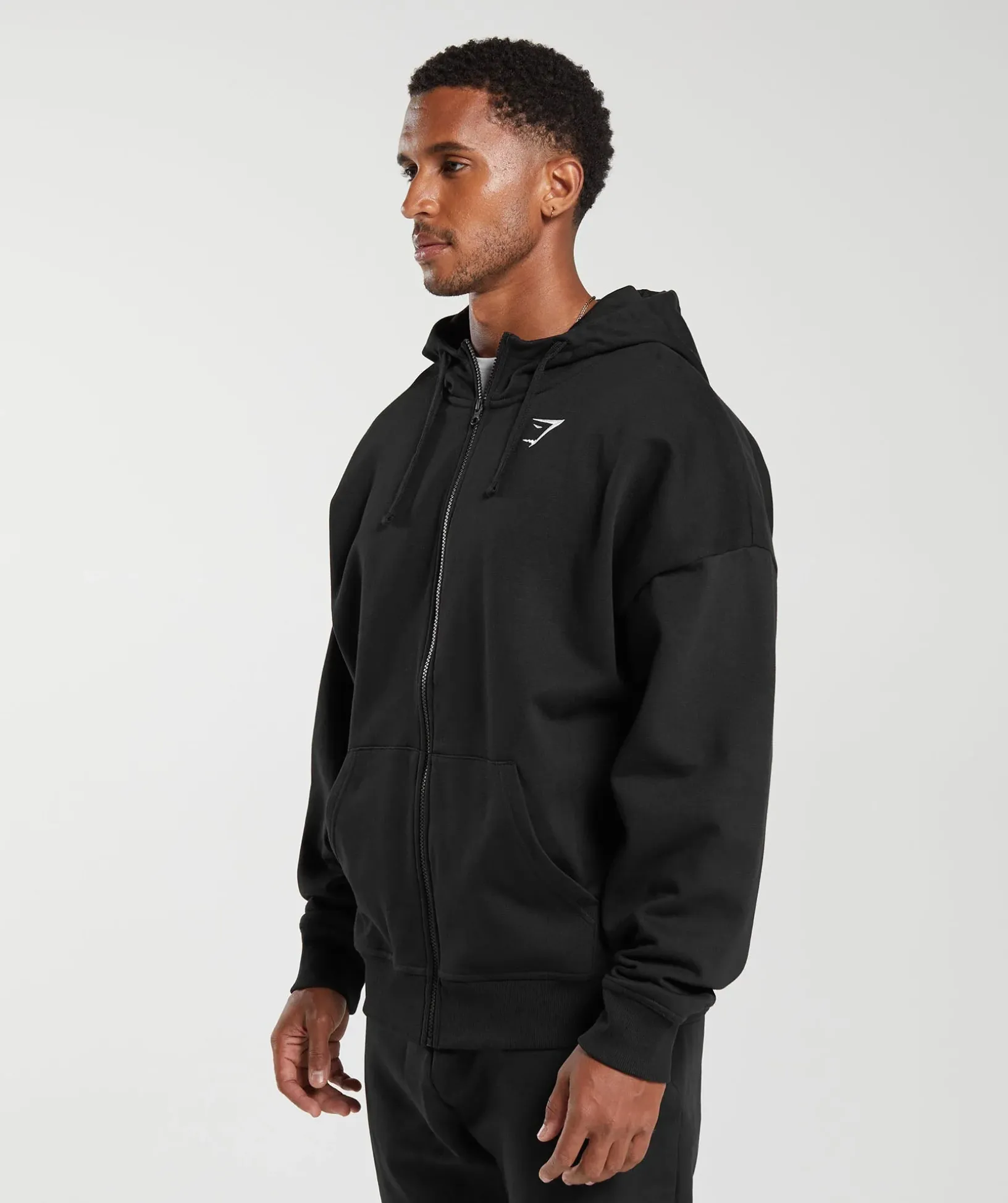 Crest Oversized Zip Up Hoodie