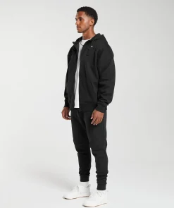 Crest Oversized Zip Up Hoodie