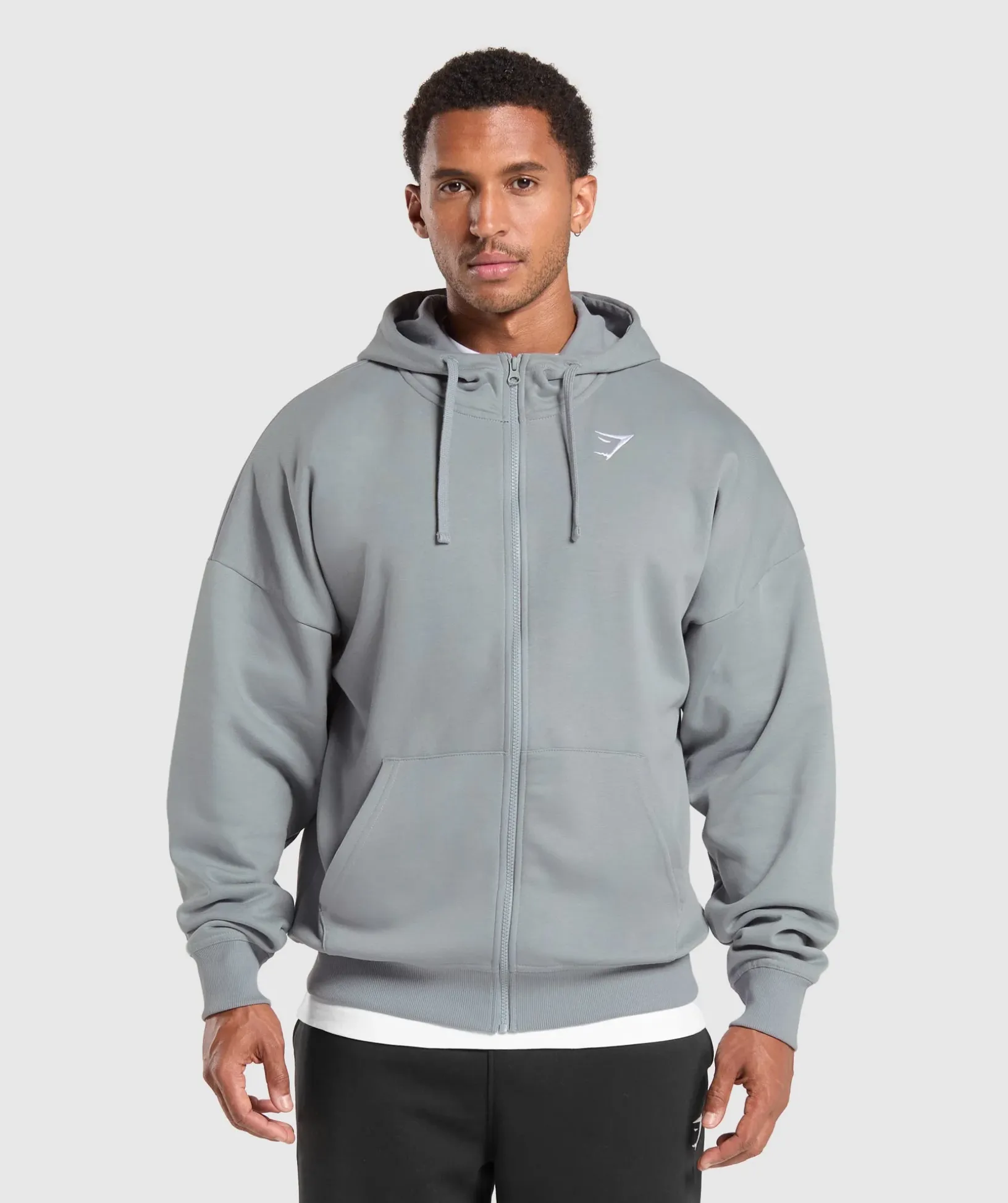 Crest Oversized Zip Up Hoodie