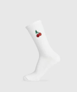 Graphic Cherries Crew Sock Single