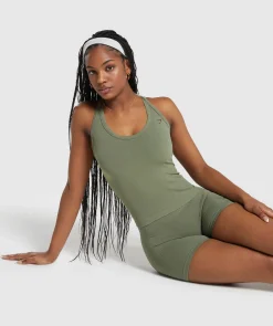 Ribbed Cotton Seamless Tank